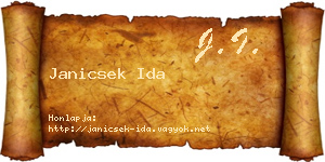 Janicsek Ida névjegykártya